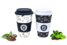 Load image into Gallery viewer, ecozoi - ecozoi Reusable Bamboo Coffee Cups with Silicon Lid and sleeve, 16 oz, Set of 2 - Straw Holders &amp; Dispensers | Delivery near me in ... Farm2Me #url#
