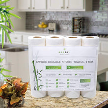 Load image into Gallery viewer, ecozoi - ecozoi Reusable Bamboo Kitchen Paper Towels - Tree-Free, Eco-Friendly Rolls, 4-Pack - | Delivery near me in ... Farm2Me #url#