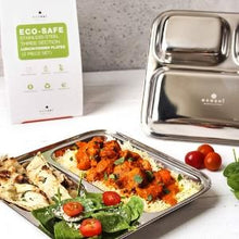 Load image into Gallery viewer, ecozoi - ecozoi Stainless Steel Dinner Plates, Reusable, 3 Compartments, 2 Pack - | Delivery near me in ... Farm2Me #url#