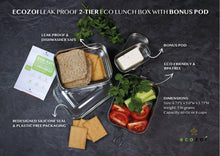 Load image into Gallery viewer, ecozoi - ecozoi Stainless Steel Lunch Box, 2 Tier Leak Proof, 60 Oz - | Delivery near me in ... Farm2Me #url#
