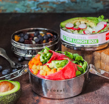 Load image into Gallery viewer, ecozoi - ecozoi Stainless Steel Lunch Box, 3 Tier Round with Spork, 40 Oz - | Delivery near me in ... Farm2Me #url#