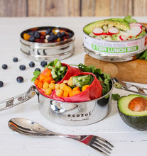 Load image into Gallery viewer, ecozoi - ecozoi Stainless Steel Lunch Box, 3 Tier Round with Spork, 40 Oz - | Delivery near me in ... Farm2Me #url#