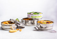 Load image into Gallery viewer, ecozoi - ecozoi Stainless Steel Lunch Box, 4 Tier Round with Spork, 55 Oz - | Delivery near me in ... Farm2Me #url#