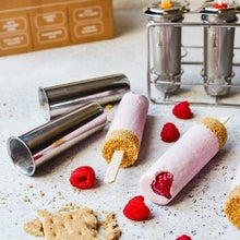 Load image into Gallery viewer, ecozoi - ecozoi Stainless Steel Popsicle Molds, Round with Reusable Bamboo Sticks - | Delivery near me in ... Farm2Me #url#