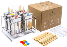 Load image into Gallery viewer, ecozoi - ecozoi Stainless Steel Popsicle Molds, Square with Reusable Bamboo Sticks - | Delivery near me in ... Farm2Me #url#