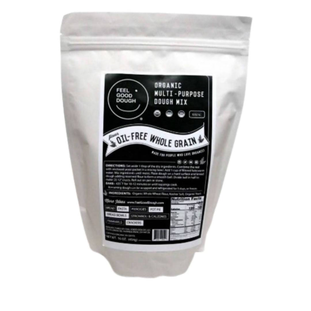 Organic Multi-Purpose Oil-Free Whole Grain Dough Mix Bags - 5 x 16oz