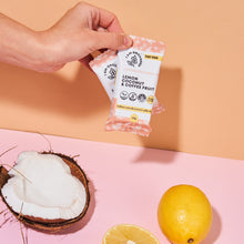 Load image into Gallery viewer, I Am Grounded - I Am Grounded THE 9AM - Lemon, Coconut & Coffee Fruit Box (V) (GF) - 1/4 Pallet (192 Boxes x 10 Packs) - Snack | Delivery near me in ... Farm2Me #url#