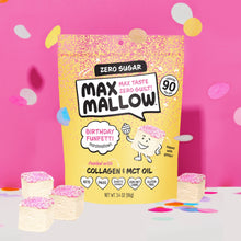 Load image into Gallery viewer, Max Sweets - NEW Know Brainer Max Sweets Snacks Low Carb FunFetti Max Mallow marshmallows with glitter- Gluten Free, Soy Free, Zero Sugar snack, Non-GMO 3 pack by Max Sweets - | Delivery near me in ... Farm2Me #url#