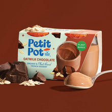 Load image into Gallery viewer, Petit Pot Oatmilk Chocolate Organic Plant-Based French Dessert Wholesale - 2-Jar Packs x 600 Packs (1/4 Pallet) case