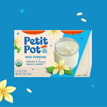 Load image into Gallery viewer, Petit Pot Rice Pudding Organic French Dessert Wholesale - 2-Jar Packs x 600 Packs (1/4 Pallet) case