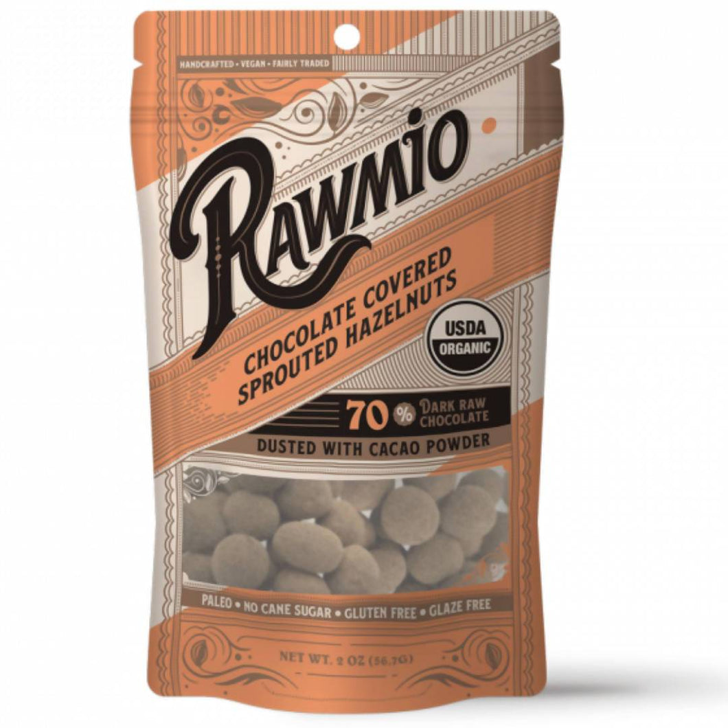 Rawmio Chocolate Covered Sprouted Hazelnuts - 18 Bags x 2oz