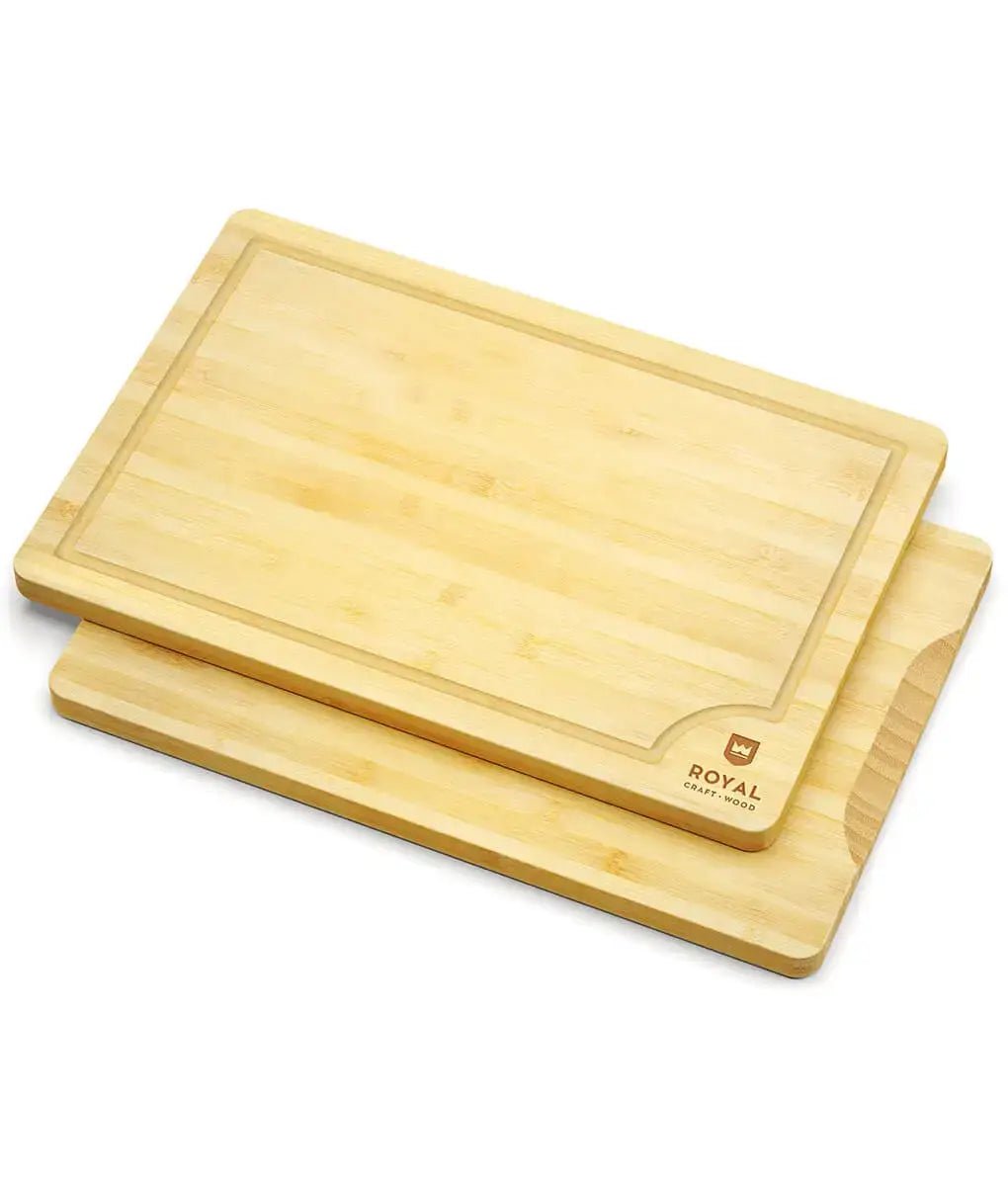 Royal Craft Wood XL Organic Bamboo Cutting Board w/ Juice Groove and  Handles