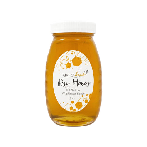 Sister Bees - 100% Raw Michigan Wildflower Honey 8 oz glass jar by Sister Bees - Farm2Me - carro-6364830 - 735632653590 -