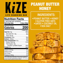 Load image into Gallery viewer, Kize Peanut Butter Honey Bar - 10 Bars x 1.5 oz case
