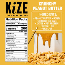 Load image into Gallery viewer, Kize Crunchy Peanut Butter Bar - 10 Bars x 1.5 oz case
