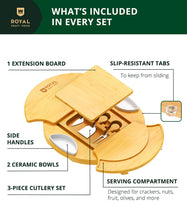 Load image into Gallery viewer, Royal Craft Wood Rotating Cheese Board With Knives
