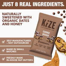 Load image into Gallery viewer, Kize Cookie Dough Bar - 10 bars x 1.5 oz case
