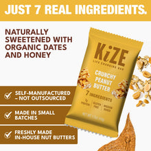 Load image into Gallery viewer, Kize Crunchy Peanut Butter Bar - 10 Bars x 1.5 oz case
