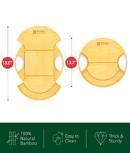 Load image into Gallery viewer, Royal Craft Wood Rotating Cheese Board With Knives
