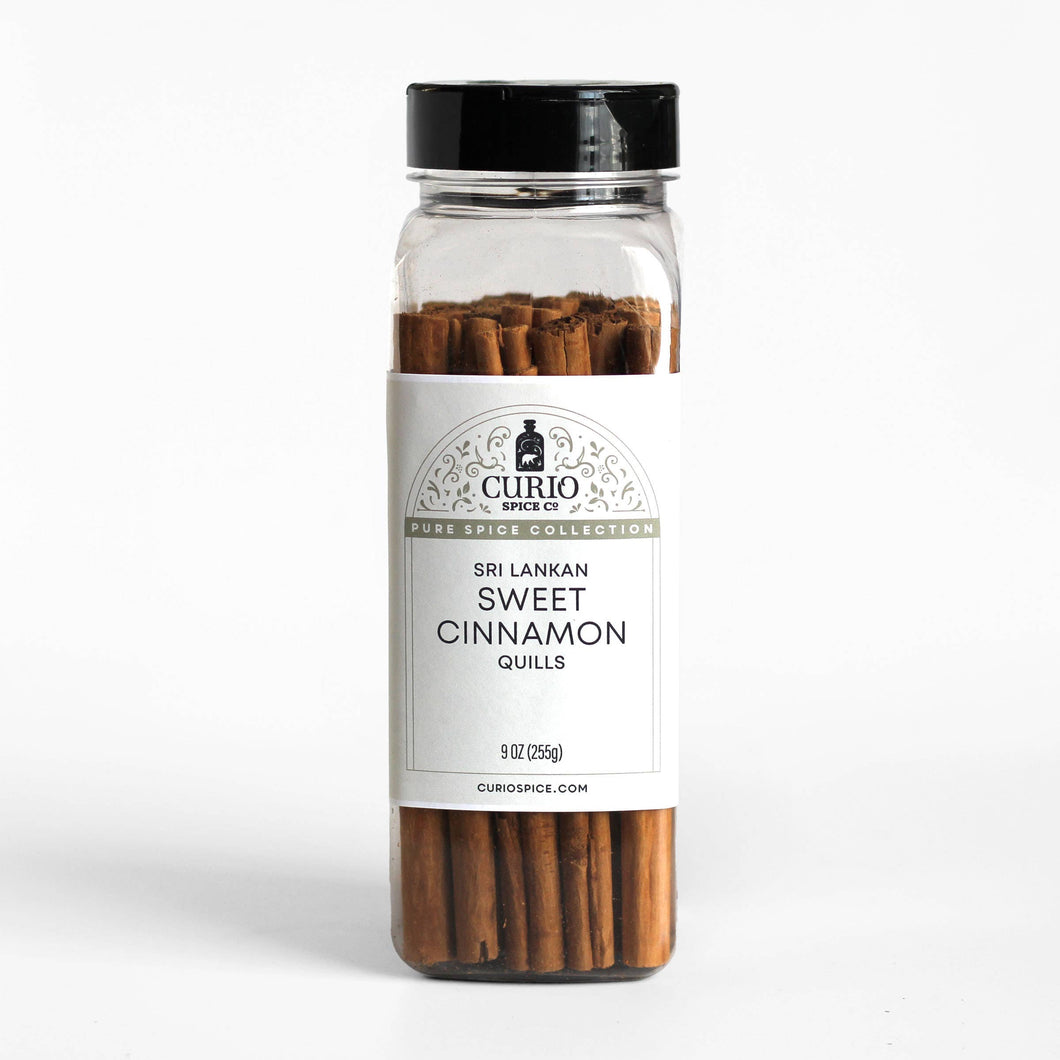 Curio Cinnamon, Sri Lankan Sweet, Quills Bulk Jar (9oz) - 6 Pack Case