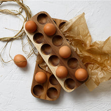 Load image into Gallery viewer, Blak Hom Japanese style Wooden Double Row Egg Storage
