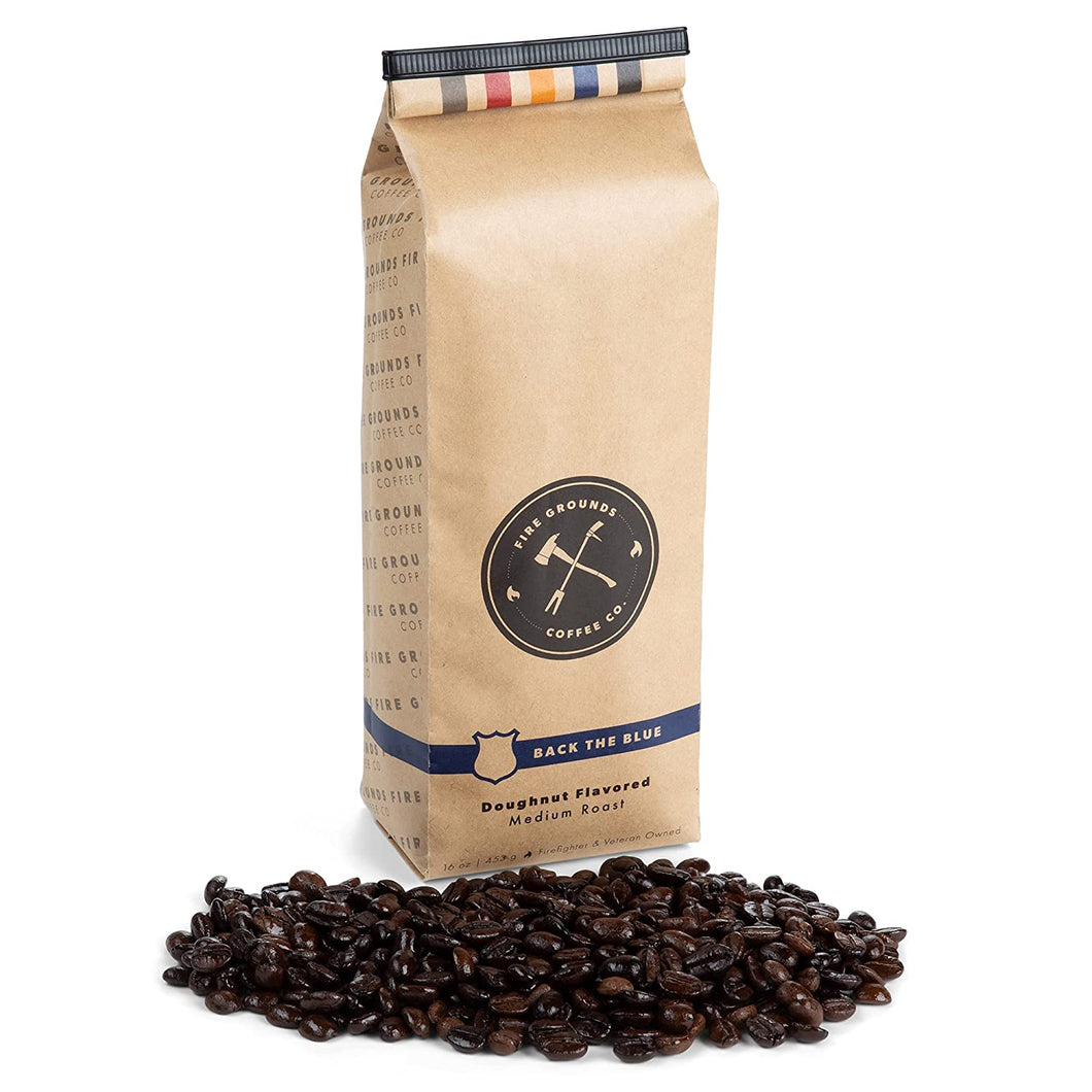 BACK THE BLUE (DOUGHNUT FLAVORED MEDIUM ROAST) by fire grounds coffee company