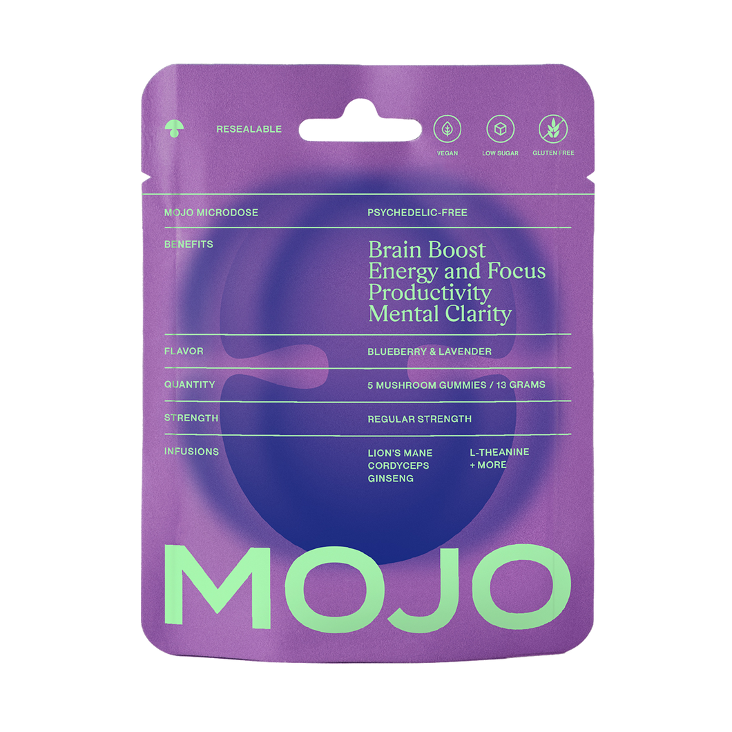 Mojo | Mushroom Dosed Gummies Brain Boost Gummies - Blueberry Lavender