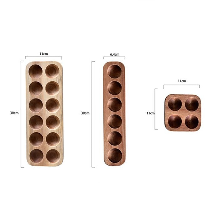 Blak Hom Japanese style Wooden Double Row Egg Storage