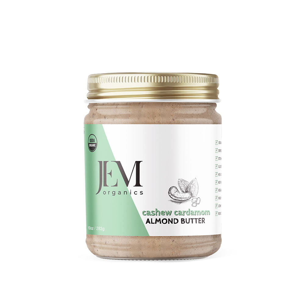 JEM Organics Cashew Cardamom Almond Butter - Medium 6 pack