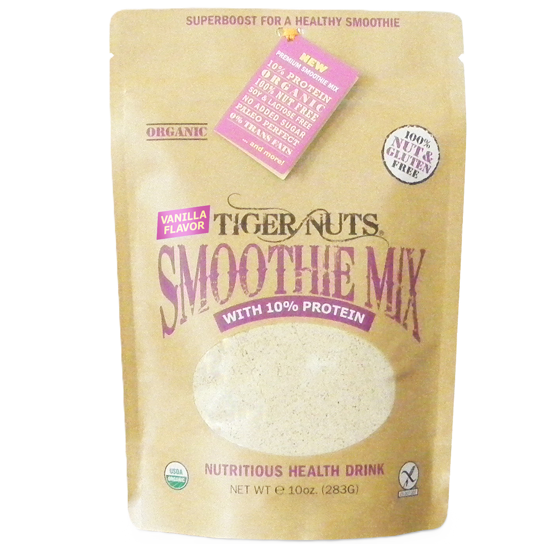 Tiger Nuts Smoothie Mix with 10% Extra Protein and Vanilla Flavor bag - 12 oz x 24 bags