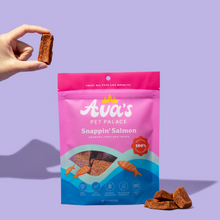 Load image into Gallery viewer, Ava&#39;s Pet Palace Crunchy Jerky Dog Treats Bag - Snappin&#39; Salmon
