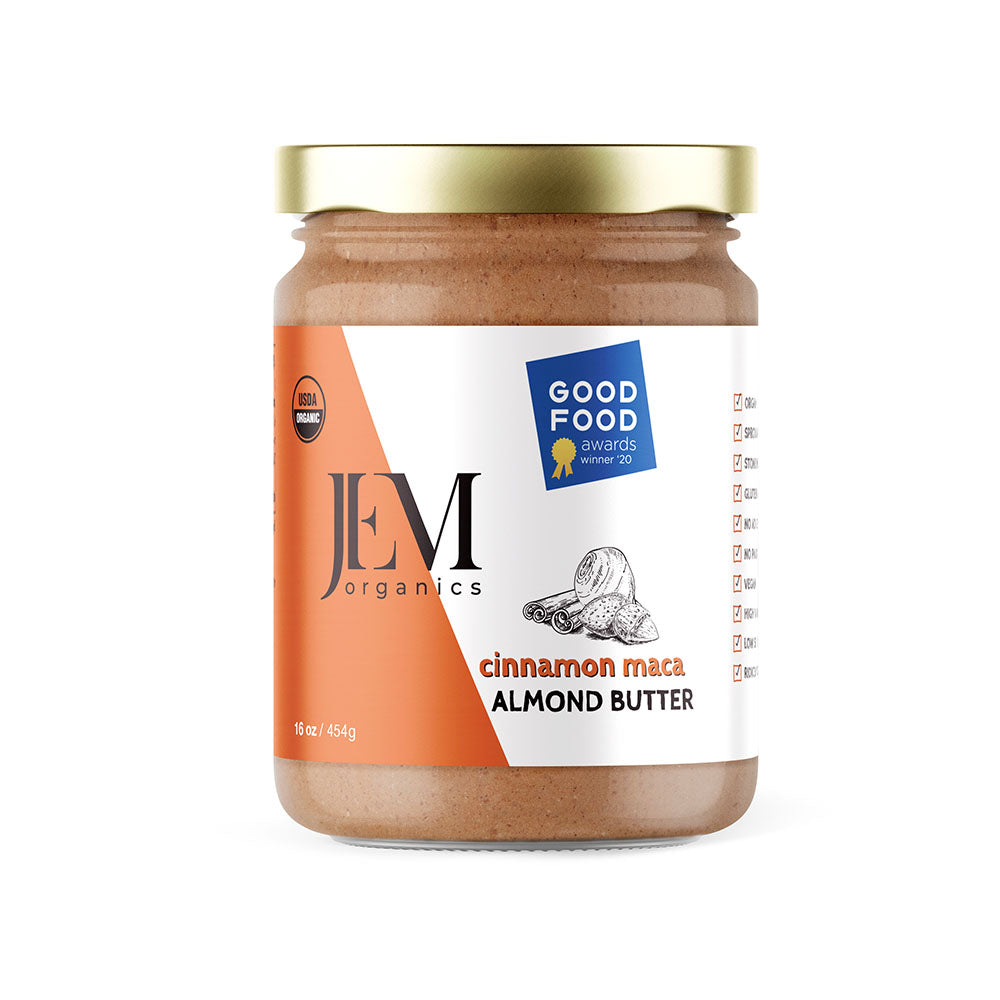 JEM Organics Cinnamon Maca Almond Butter - Large 6 pack