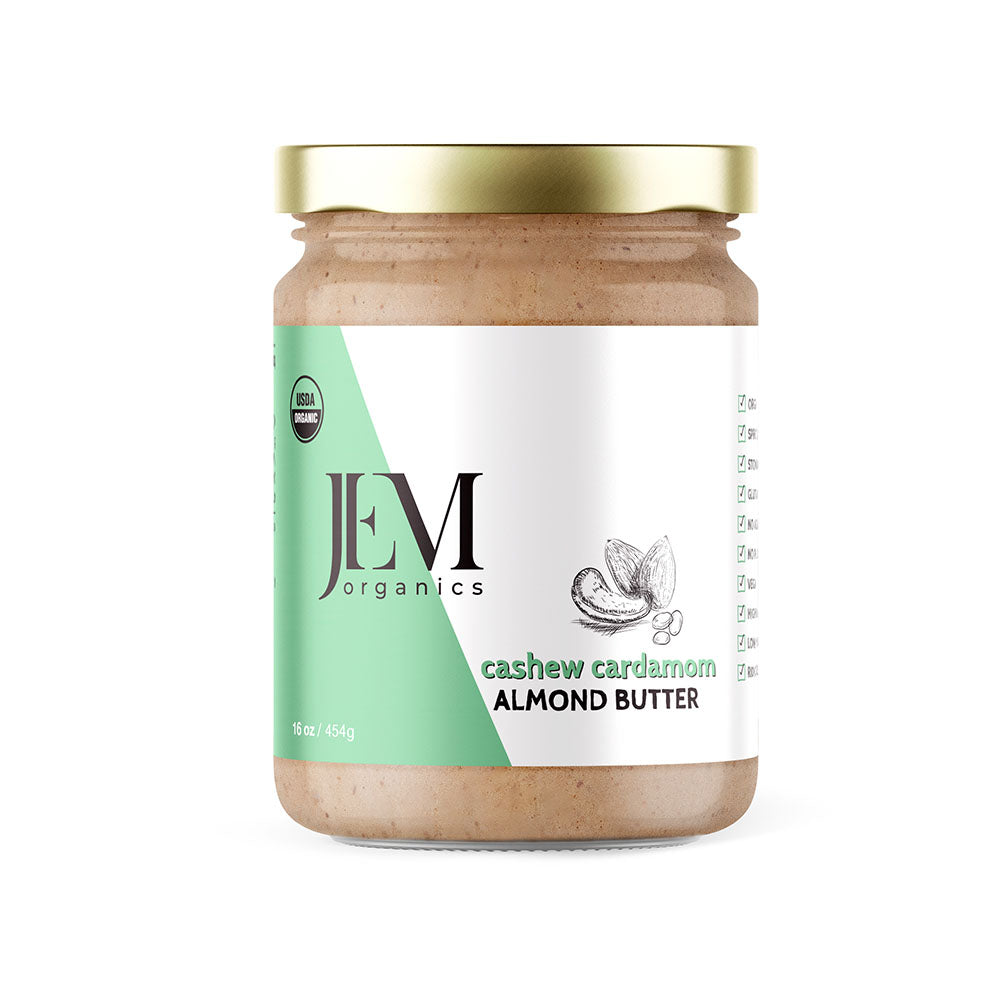 JEM Organics Cashew Cardamom Almond Butter - Large 6 pack