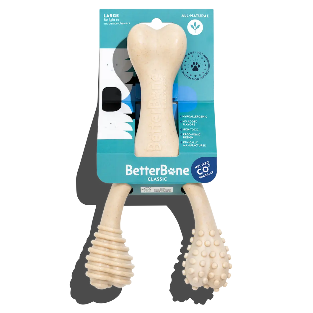 The Better Bone Natural Dog Bone BetterBone CLASSIC - All Natural, Non-Toxic, Safer on Teeth, Soft, Puppy, Dog Chew-NYLON FREE