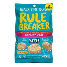 Load image into Gallery viewer, Rule Breakers Birthday Cake Bites 3 Pack, Gluten Free, Plant Based - 3 Packs
