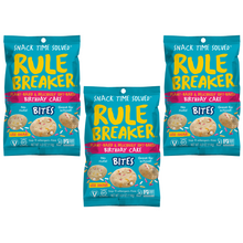 Load image into Gallery viewer, Rule Breakers Birthday Cake Bites 3 Pack, Gluten Free, Plant Based - 3 Packs
