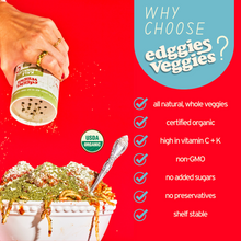 Load image into Gallery viewer, Edggies Veggies Kale Sprinkles Jar - 1.9 oz
