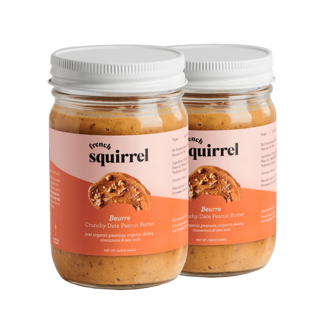 French Squirrel Beurre: Crunchy Date Peanut Butter (2-pack bundle) case