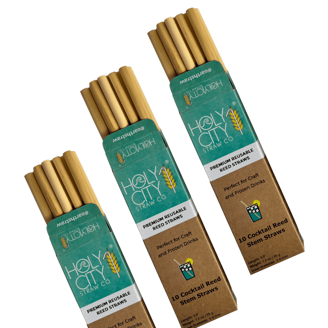 Holy City Straw Cocktail Reusable Reed Straws | 3 Pack Bundle