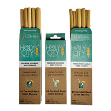 Load image into Gallery viewer, Holy City Straw Cocktail Reusable Reed Straws | 3 Pack Bundle
