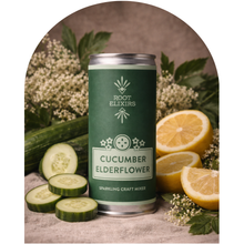 Load image into Gallery viewer, Root Elixirs Sparkling Cucumber Elderflower Premium Cocktail Mixer- 8 Cans 7.5 oz

