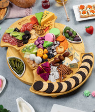 Load image into Gallery viewer, Royal Craft Wood Rotating Cheese Board With Knives
