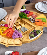 Load image into Gallery viewer, Royal Craft Wood Rotating Cheese Board With Knives
