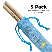 Load image into Gallery viewer, Holy City Straw Two Straw/Pouch Combo - Holy City Straw Co. - 5 Pack
