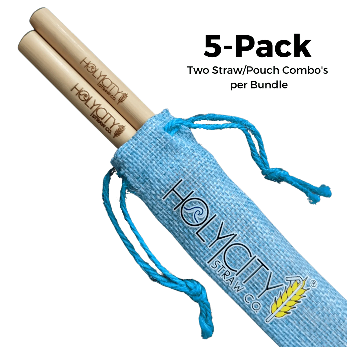 Holy City Straw Two Straw/Pouch Combo - Holy City Straw Co. - 5 Pack ...