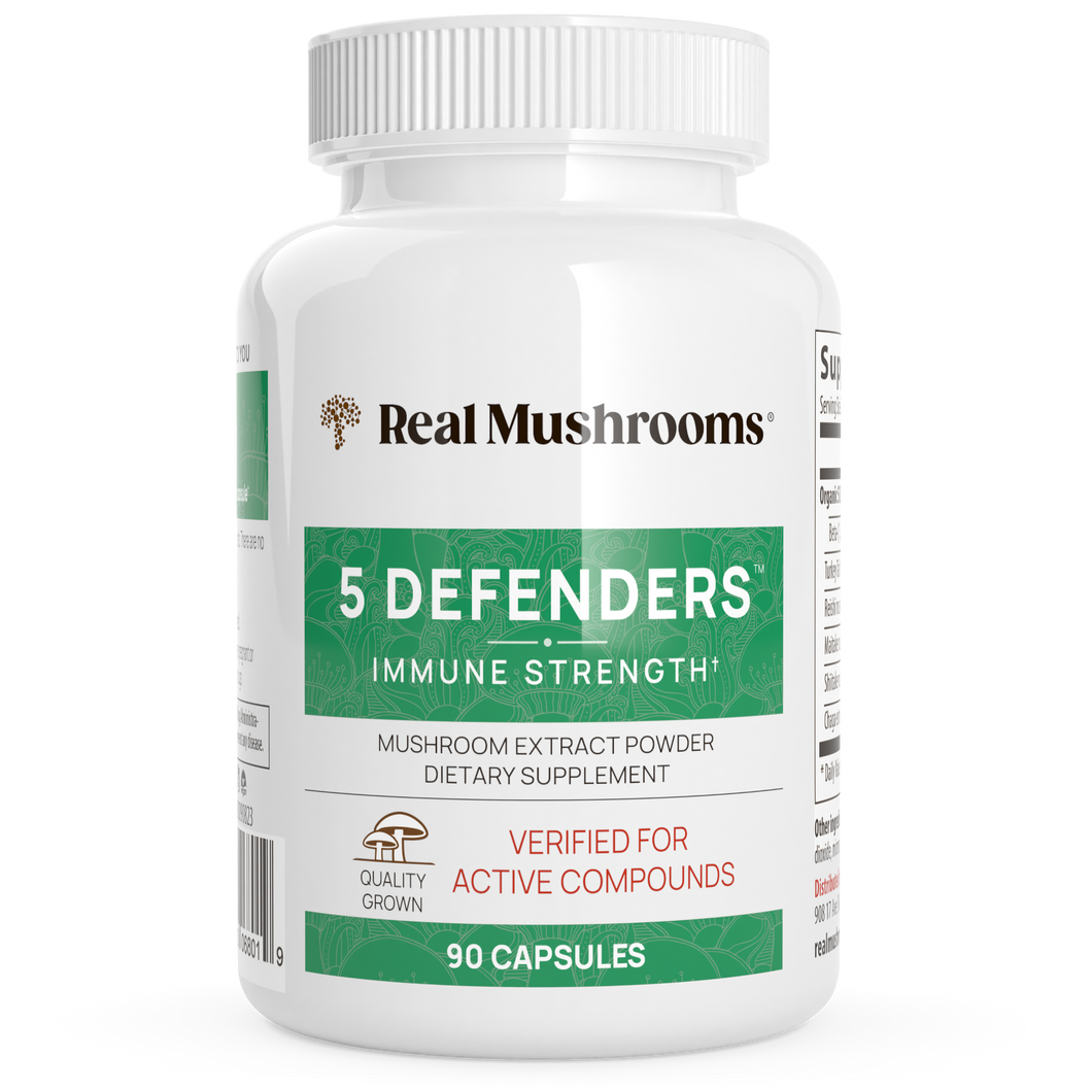 5 Defenders Organic Mushroom Blend Capsules by Real Mushrooms