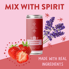 Load image into Gallery viewer, Root Elixirs Sparkling Strawberry Lavender Premium Cocktail Mixer- 8 Cans 7.5 oz
