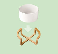 Load image into Gallery viewer, Wilmax Porcelain Set Of 3 Bamboo Bowl &amp; Plate Stand 8.75&quot; inch X 4&quot; inch | 22.5 X 10 Cm
