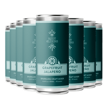 Load image into Gallery viewer, Root Elixirs Sparkling Grapefruit Jalapeno Premium Cocktail Mixer- 8 Cans 7.5 oz
