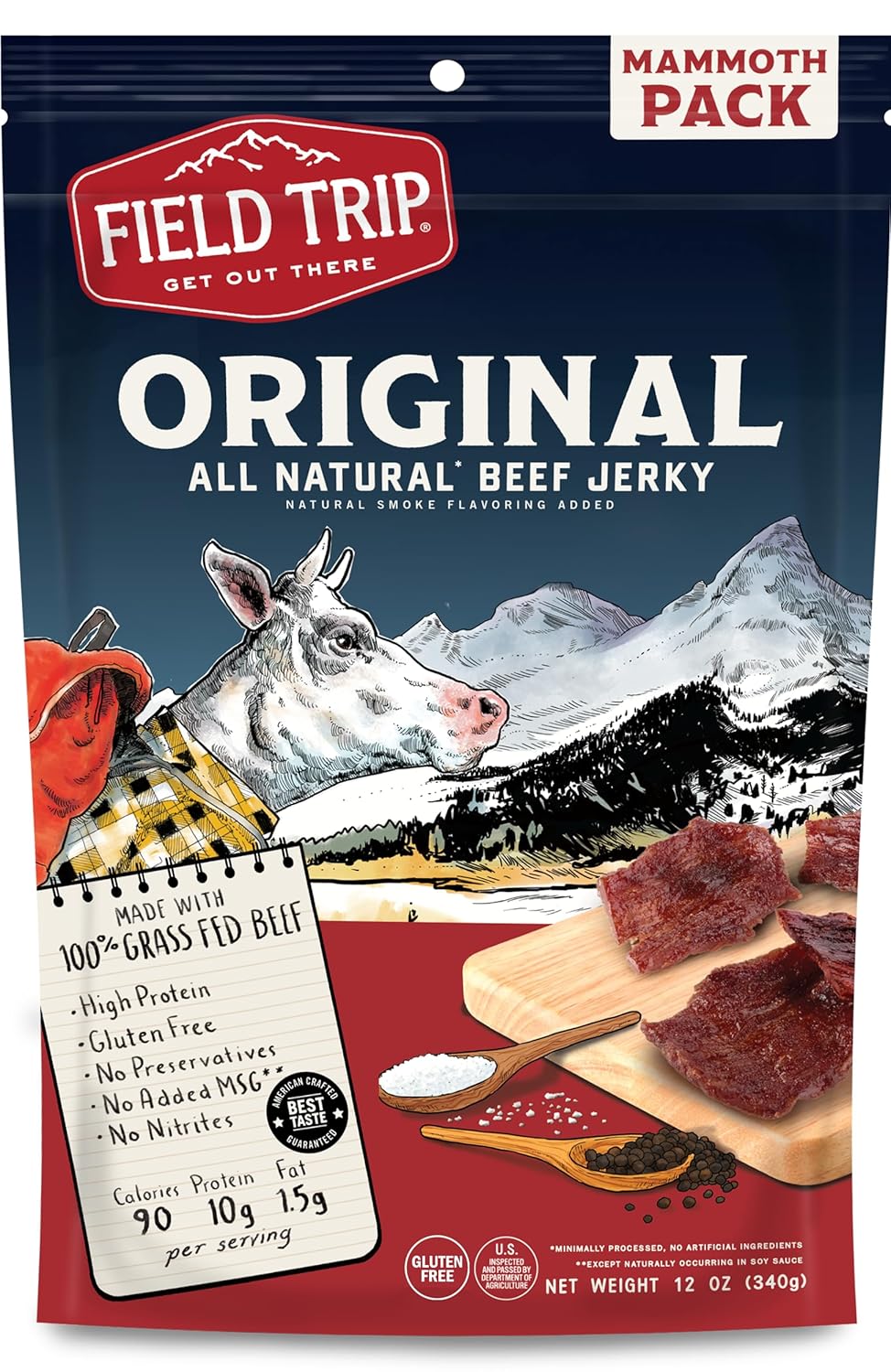 Field Trip Original Beef Jerky 12.0 oz bag - 6 bags x 12oz case